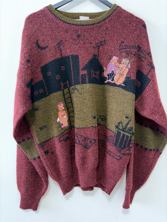Vintage Other - VINTAGE NORTH COUNTRY BY EATON CAT 🐈🐱 SWEATER SIZE L